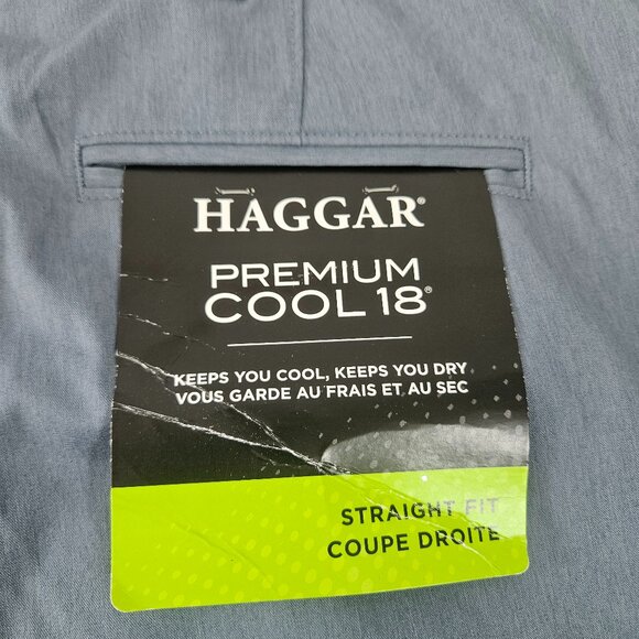 Haggar Premium Cool 18 Men's Shorts Sz 42 Blue Straight Fit Superflex Waistband - Picture 7 of 10